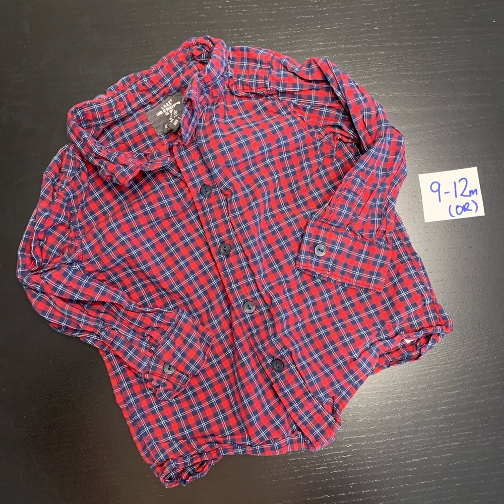 ⭐️2/$8.00⭐️ H&M 9-12m Striped Long Sleeve Button Down Dress Shirt
